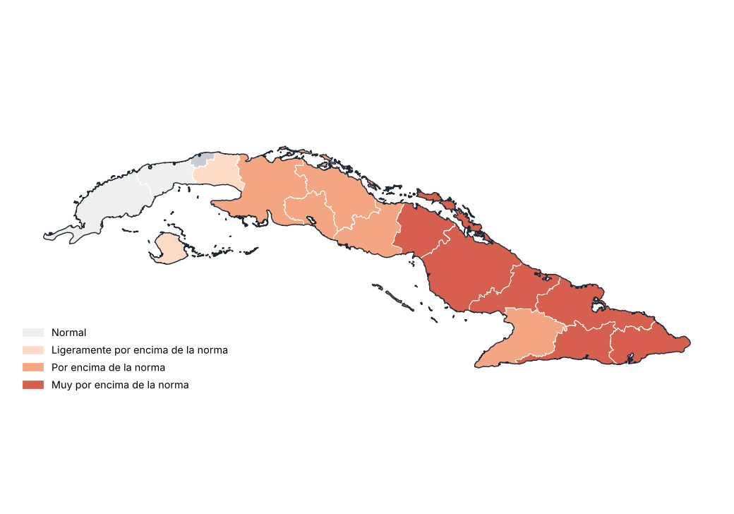 Anomalía de temperatura media por entidad