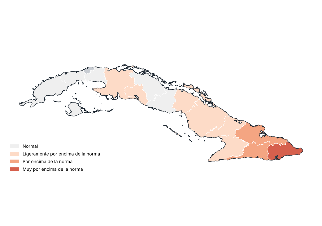 Anomalía de temperatura media por entidad