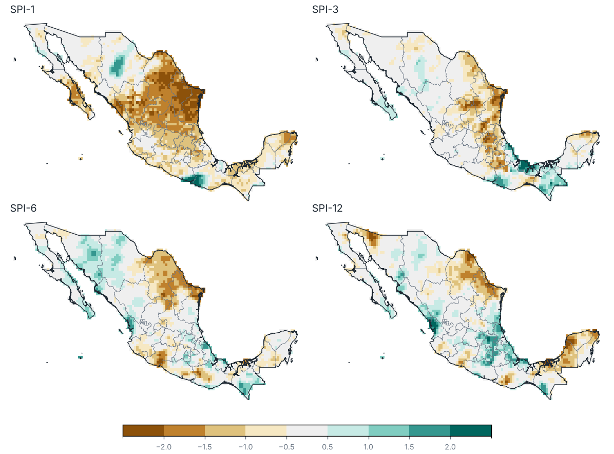 Índice Estandarizado de Precipitación (SPI) al cierre de febrero 2026
