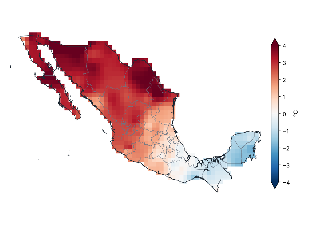 Anomalía de temperatura media (1991–2020)