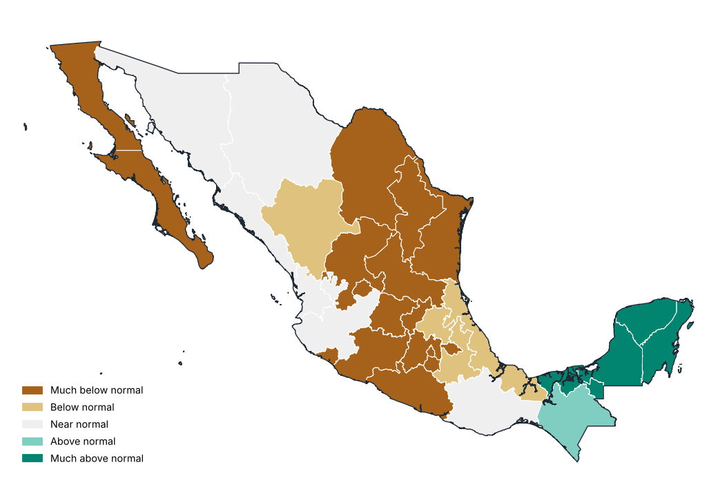 Percent of normal by state
