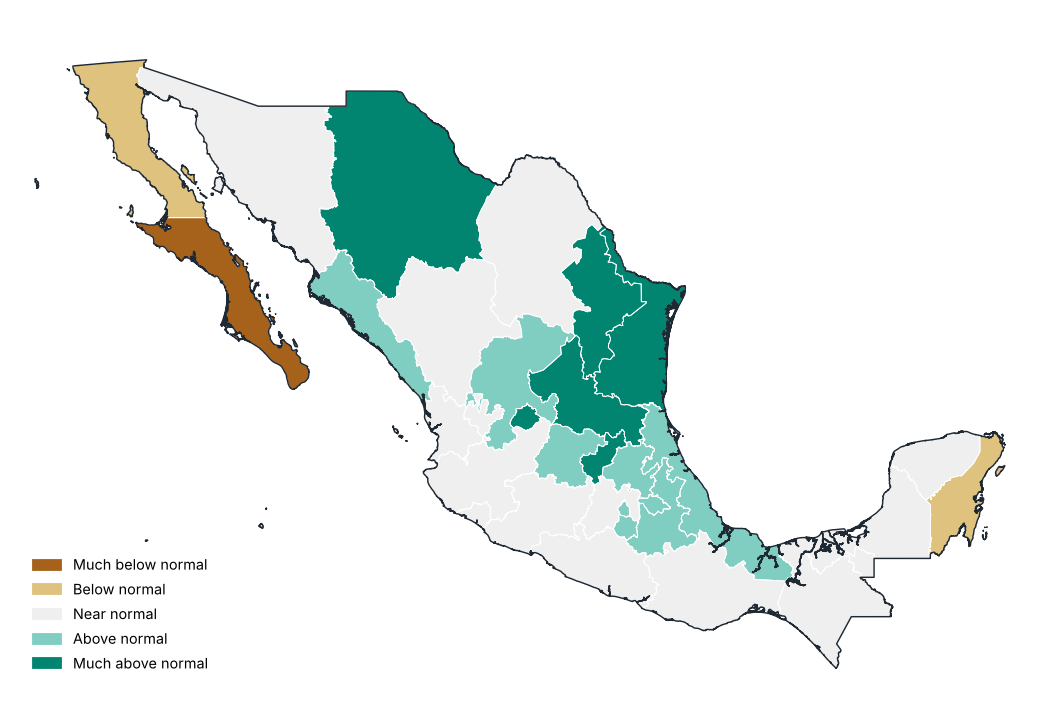 Percent of normal by state
