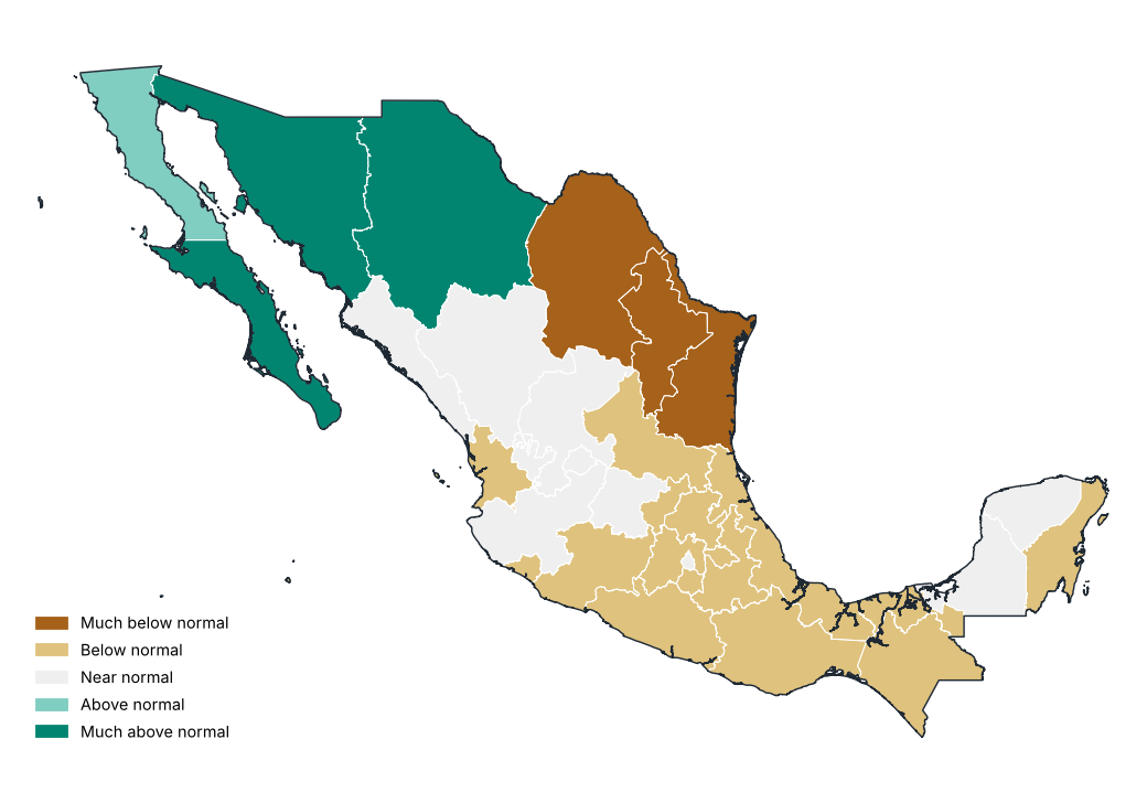 Percent of normal by state