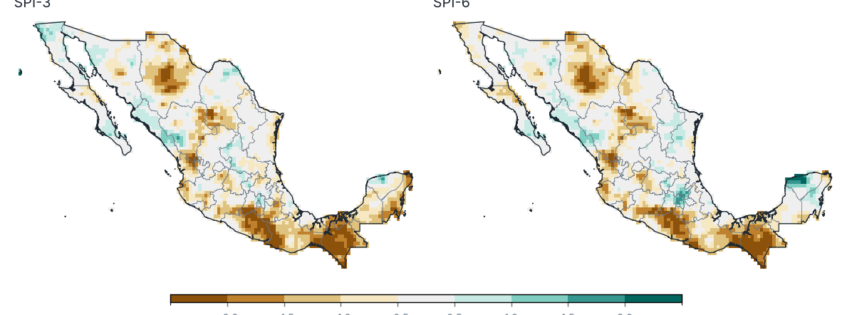Índice Estandarizado de Precipitación (SPI) al cierre de agosto 2026