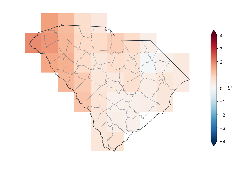 Anomalía de temperatura mínima (1991–2020)